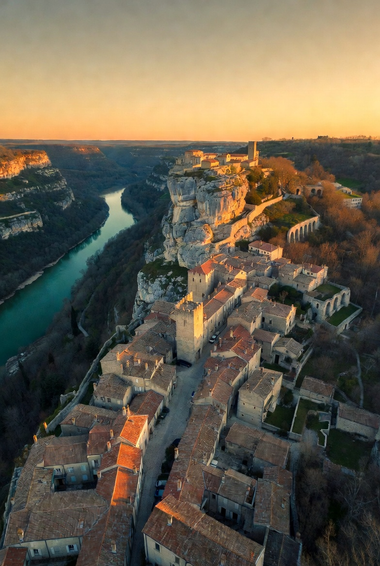 Ruelle pavée d'un village de caractère en France